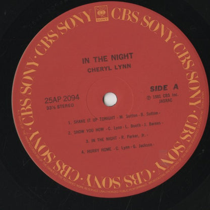 Cheryl Lynn – In The Night (25AP 2094) LP 1981 JPN CBS/Sony | 中古LP