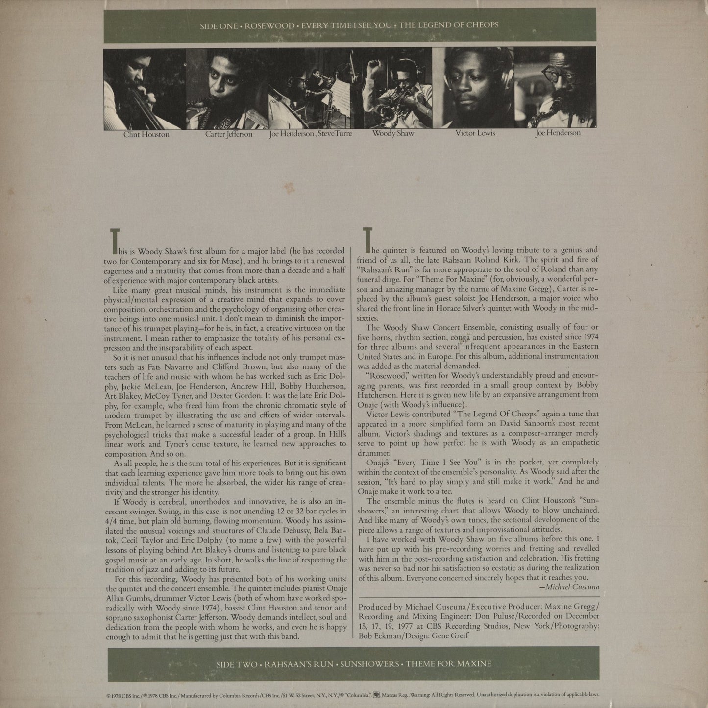 Woody Shaw - Rosewood (JC35309) LP 1978 US Columbia｜中古LP