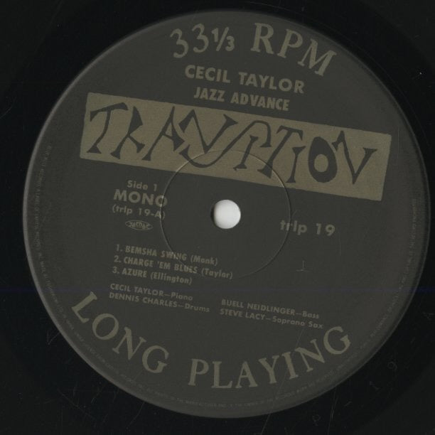 Cecil Taylor - Jazz Advance (TRLP 19) LP 1976 JPN Transition｜中古LP label