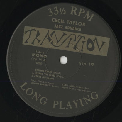 Cecil Taylor - Jazz Advance (TRLP 19) LP 1976 JPN Transition｜中古LP label
