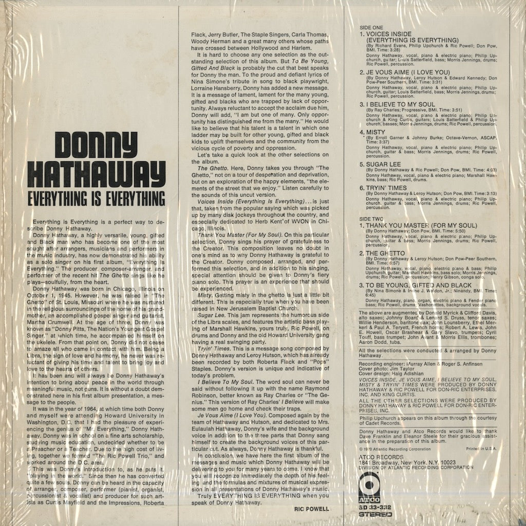 Donny Hathaway / ダニー・ハサウェイ / Everything Is Everything (SD 33-332)