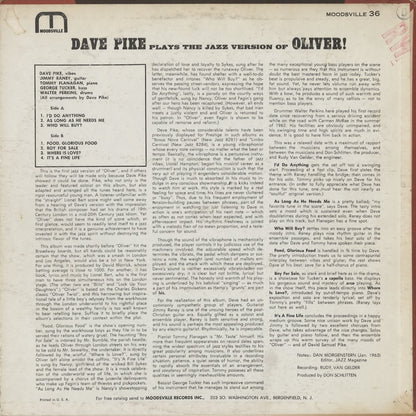 Dave Pike – Plays The Jazz Version Of Oliver! (MVLP36) LP 1963 US Moosville | 中古LP