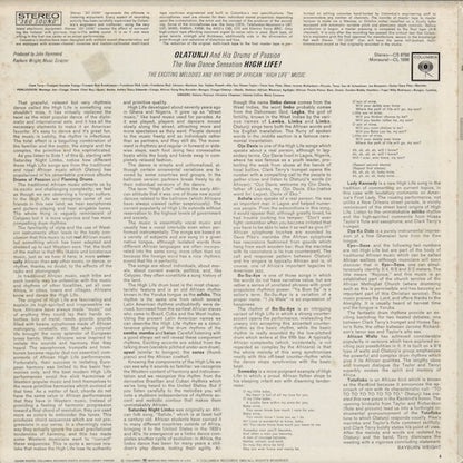 Olatunji - High Life! (CS8796) LP 1963 US Columbia｜中古LP