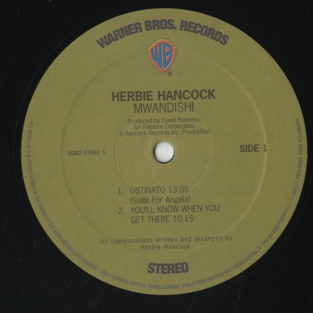 Herbie Hancock / ハービー・ハンコック / MWANDISHI (9362 47541 1)