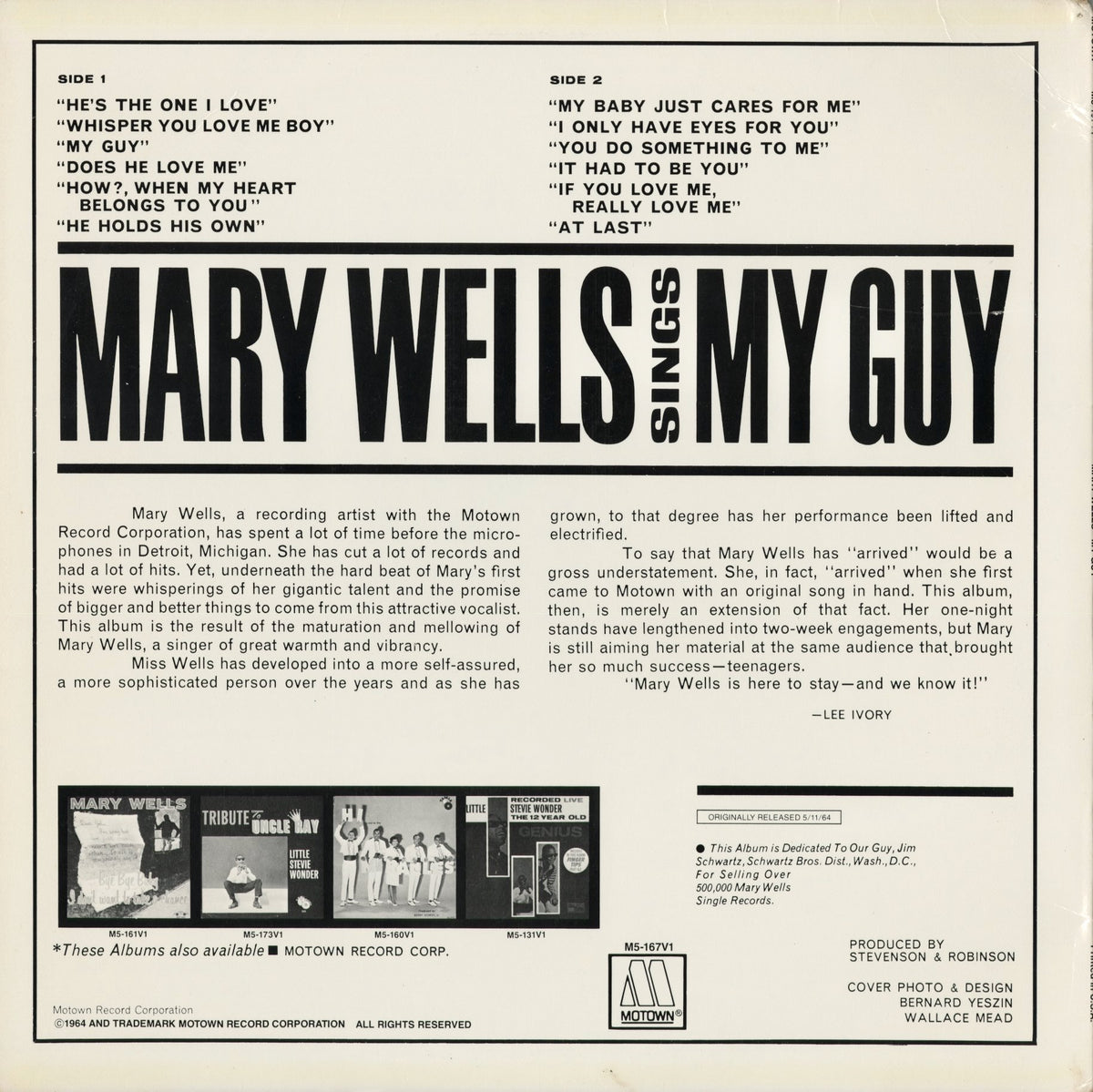 Mary Wells - Sings My Guy (M5-167V1) 1981 US Motown｜中古LP