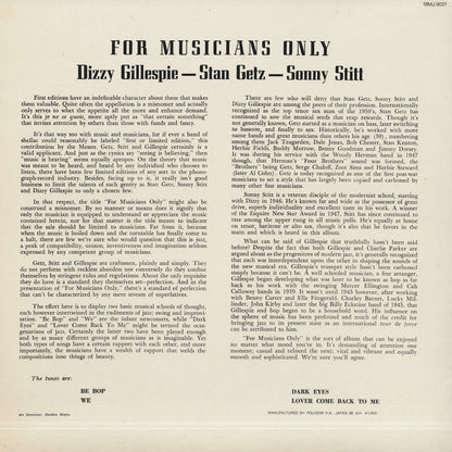 Dizzy Gillespie, Stan Getz etc / ディジー・ガレスピー　スタン・ゲッツ / For Musicians Only (18MJ9021)