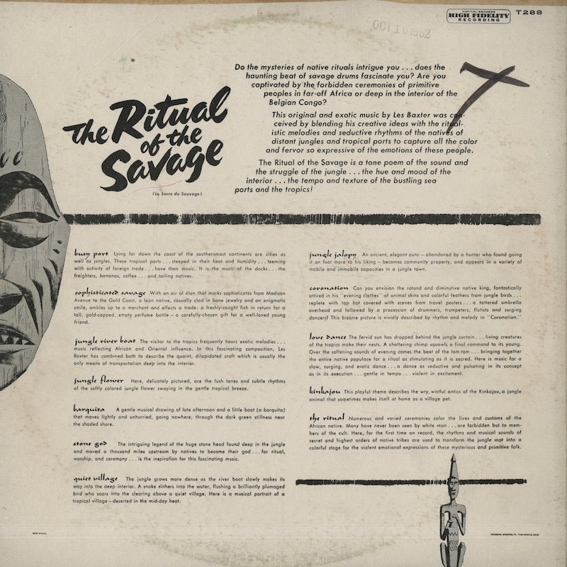Les Baxter / レス・バクスター / Ritual Of The Savage (T 288) ターコイズLbl.