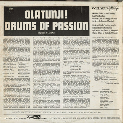 Olatunji - Drums Of Passion (PC 8210) 1972 US Columbia｜中古LP