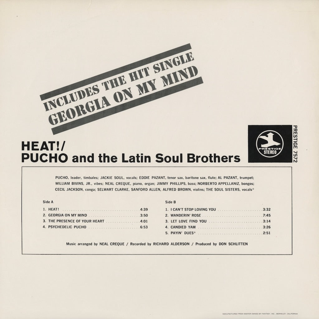 Pucho & The Latin Soul Brothers / プーチョ＆ラテン・ソウル・ブラザーズ / Heat! (PR-7572) OJC