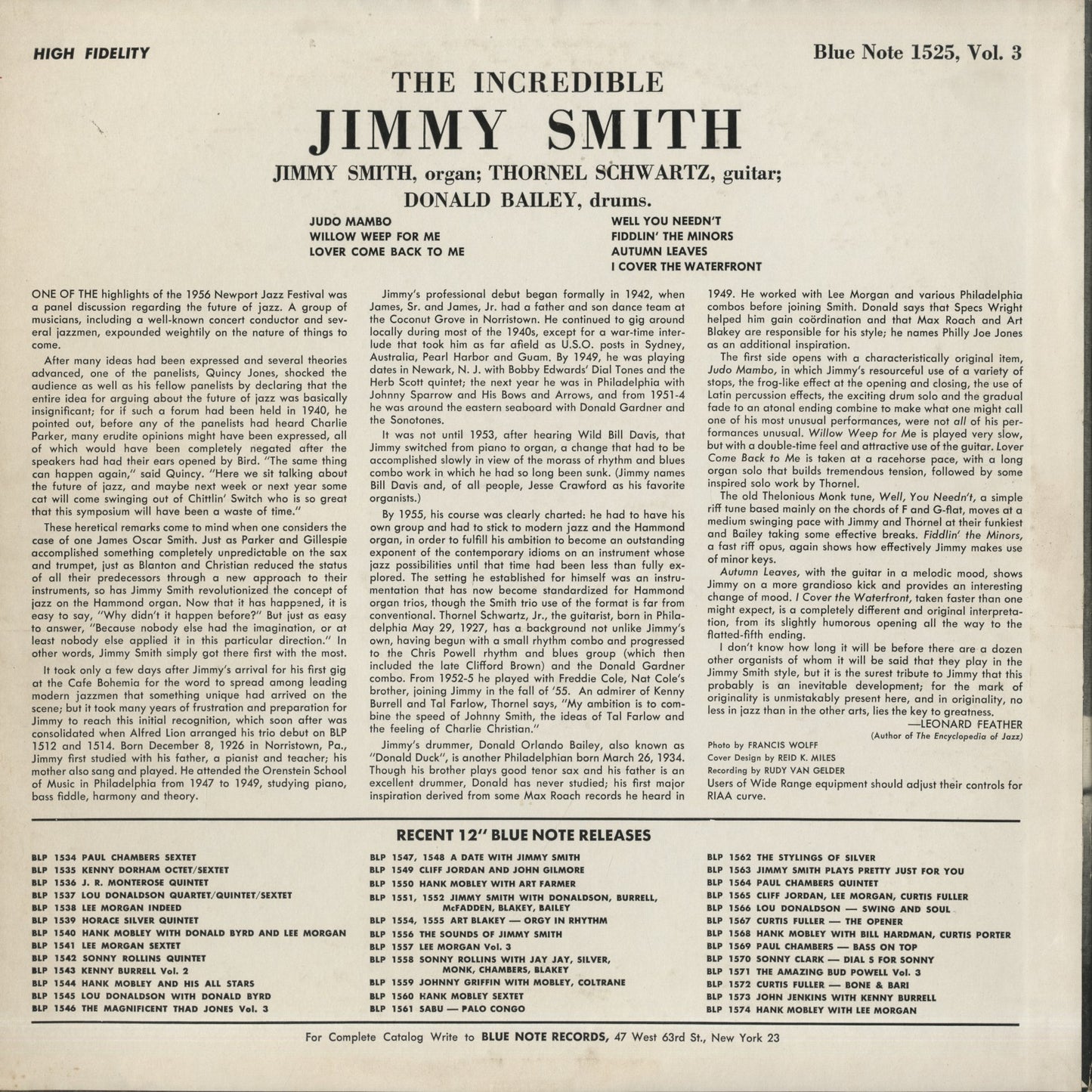 Jimmy Smith / ジミー・スミス / At The Organ Vol.3 (BLP1525)