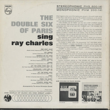 The Double Six Of Paris / ダブル・シックス・オブ・パリ / Sing Ray Charles (PHM200141)