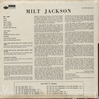 Milt Jackson - With John Lewis, Percy Heath, Kenny Clarke, Lou Donaldson And The Thelonious Monk Quintet (BST81509) LP 1974 US Blue Note｜中古LP