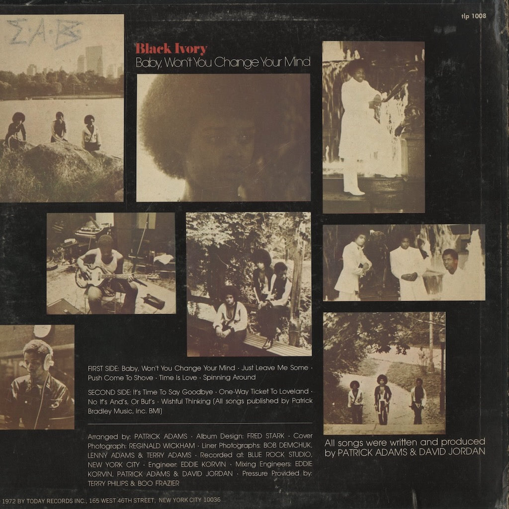 Black Ivory / ブラック・アイヴォリー / Baby, Won't You Change Your Mind (TLP 1008)