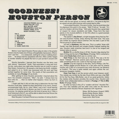 Houston Person / ホーストン・パーソン / Goodness! (OJC332)