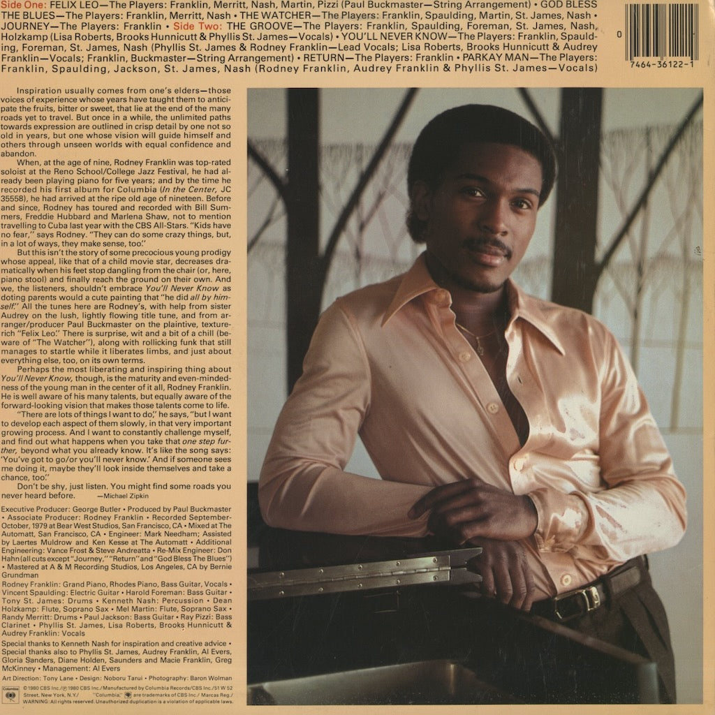 Rodney Franklin / ロドニー・フランクリン / You'll Never Know (JC36122)