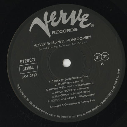 Wes Montgomery / ウェス・モンゴメリー / Movin' Wes (MV2113)