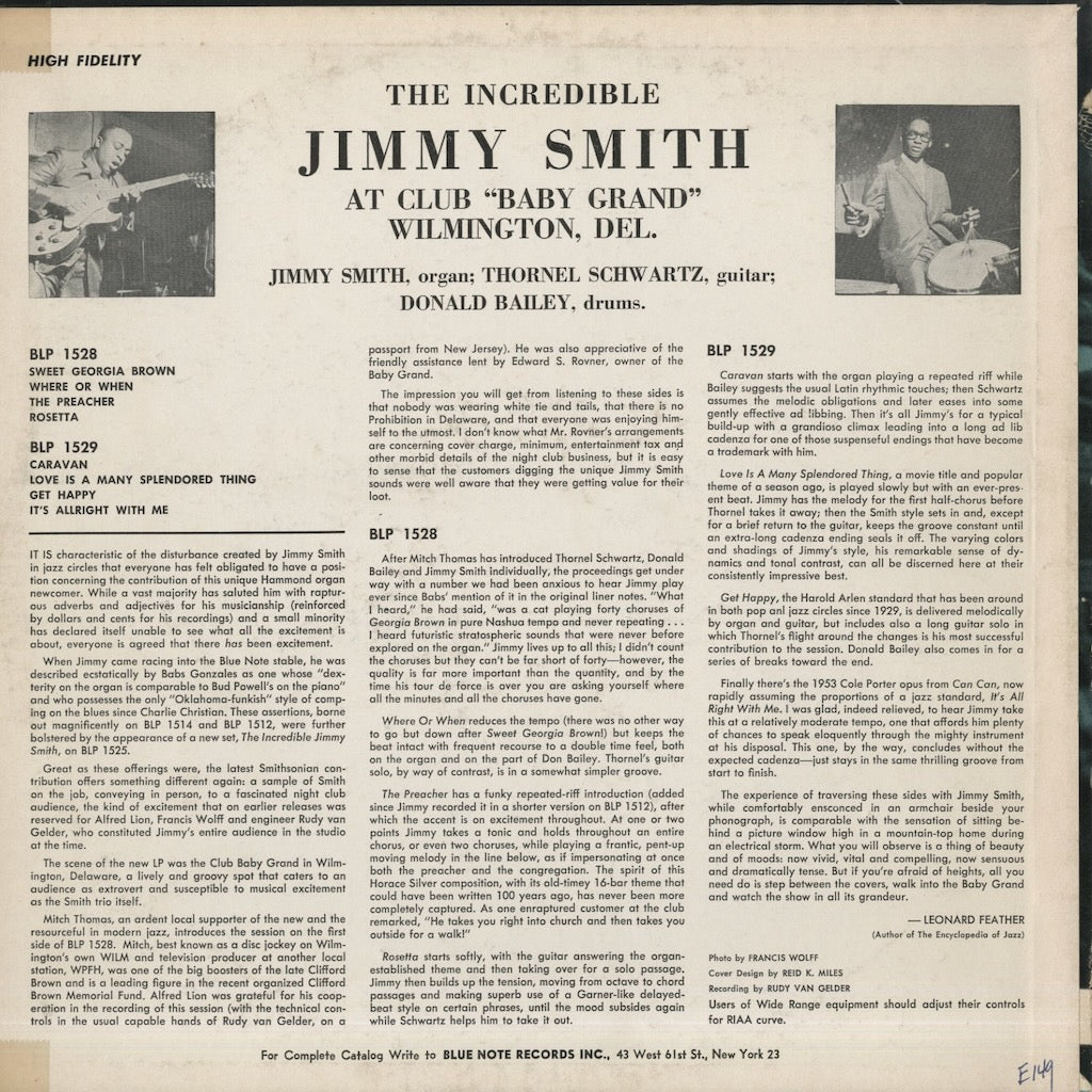 Jimmy Smith / ジミー・スミス / At Club "Baby Grand" Wilmington, Delaware, Volume 2 (BLP 1529)