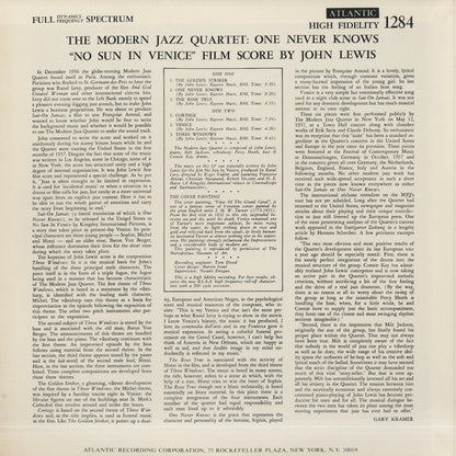 The Modern Jazz Quartet / モダン・ジャズ・カルテット / No Sun In Venice (P-7520A)