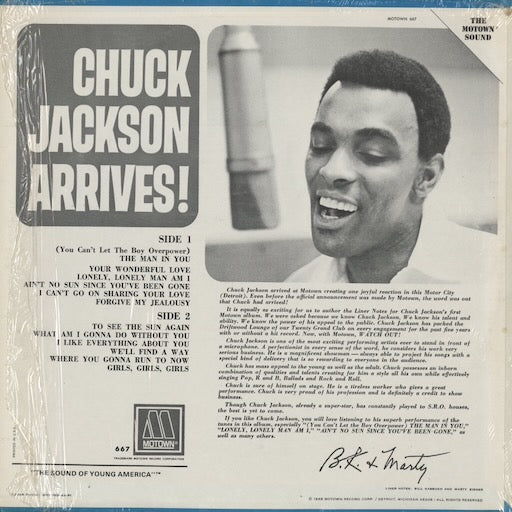 Chuck Jackson - Arrives! (MS667) 1968 US Motown｜中古LP