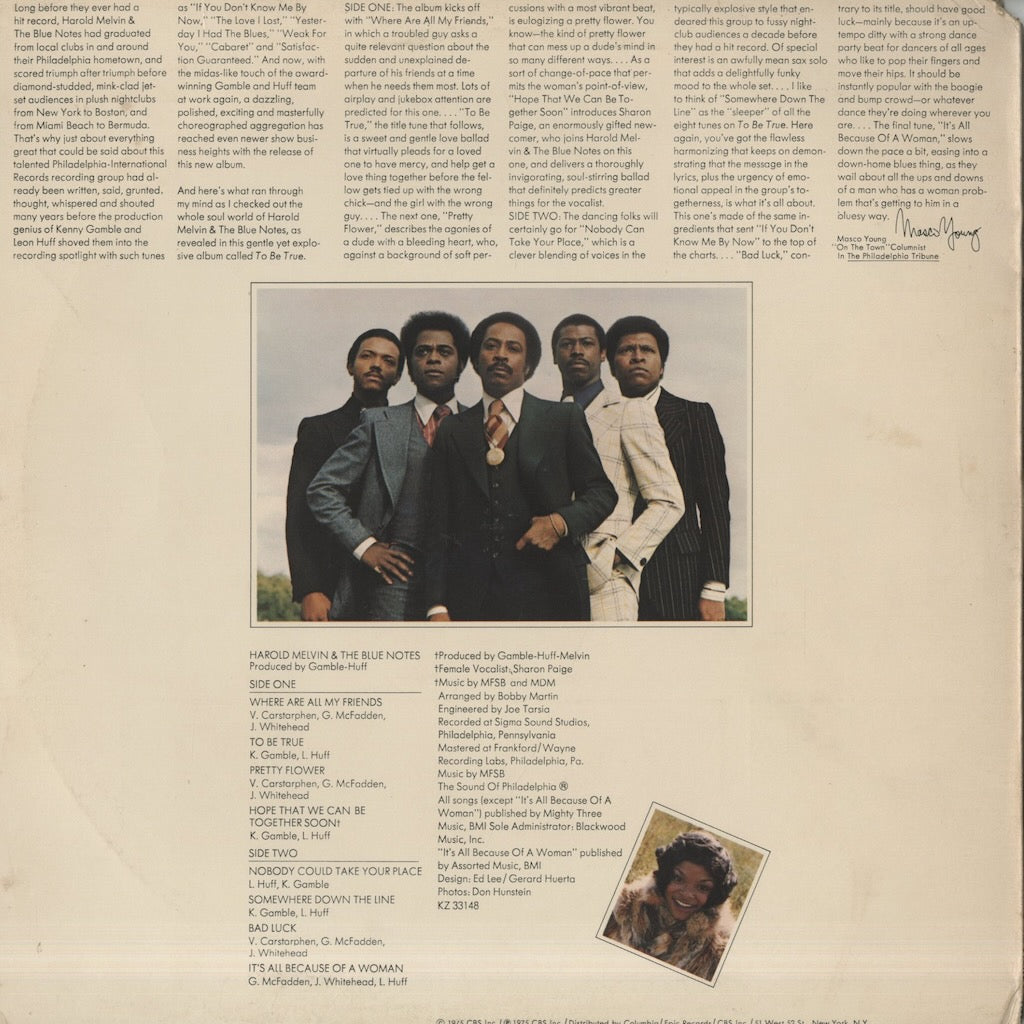 Harold Melvin & The Blue Notes / ハロルド・メルヴィン&ブルーノーツ / To Be True (KZ 33148)