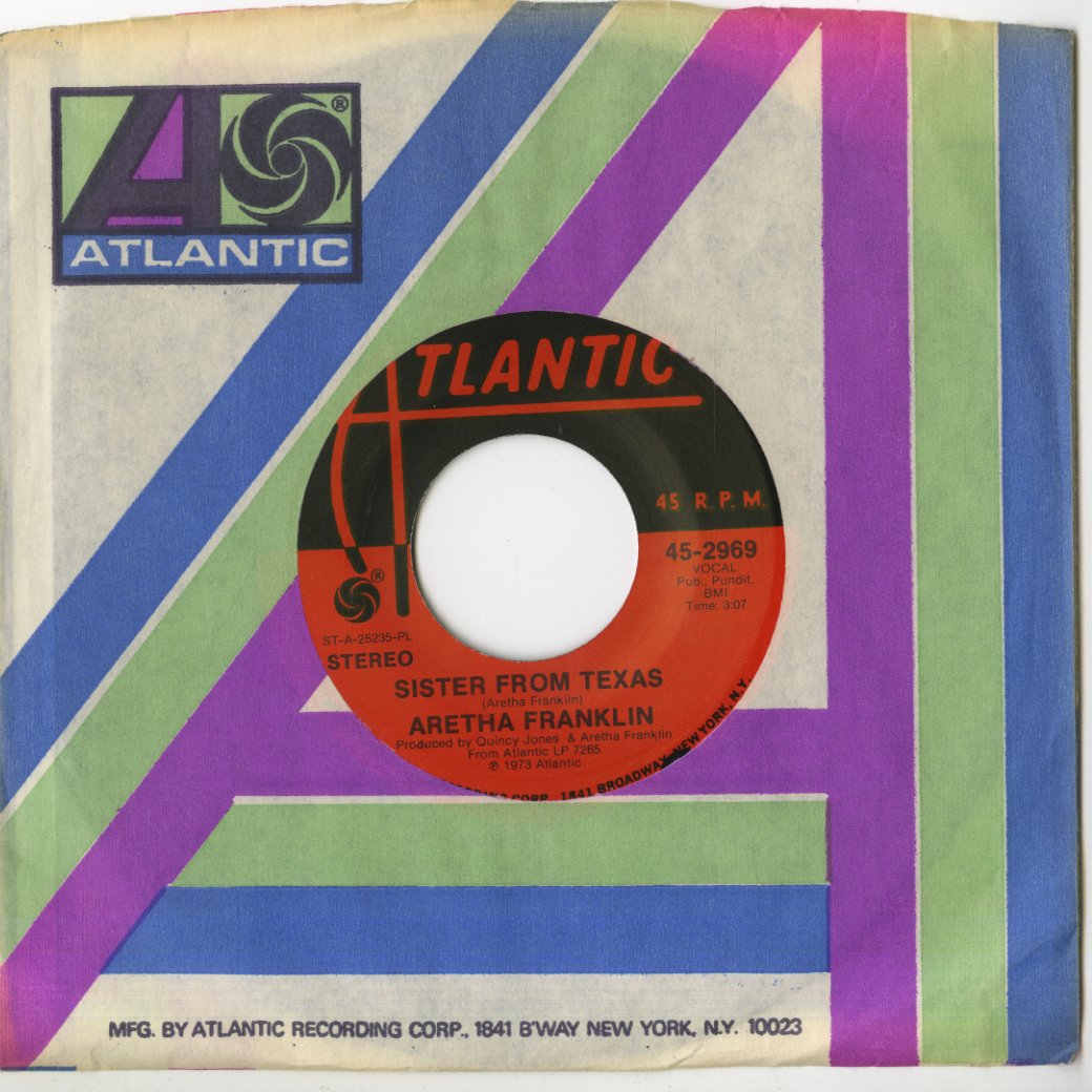 Aretha Franklin - Angel / Sister From Texas (45-2969) -7 1973 US Atlantic