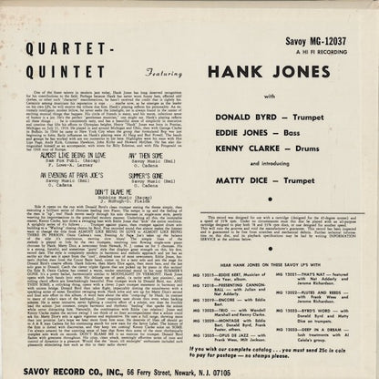 Hank Jones - Quartet-Quintet (MG 12037) 1970's US Savoy｜中古LP