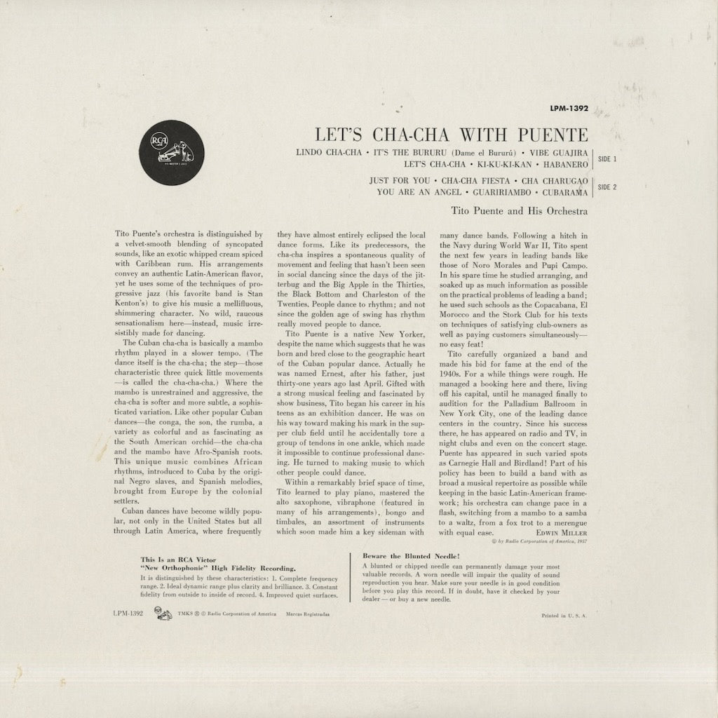 Tito Puente / ティト・プエンテ / Let's Cha Cha With Puente (LPM-1392)