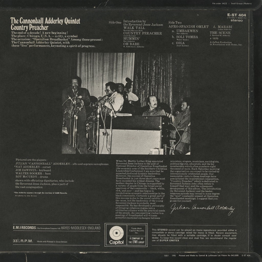 Cannonball Adderley / キャノンボール・アダレイ / Country Preacher (E-ST404)