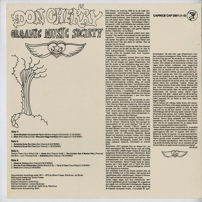 Don Cherry – Organic Music Society (CAP 2001-2) 2LP 1973 SWE Caprice Records｜中古LP