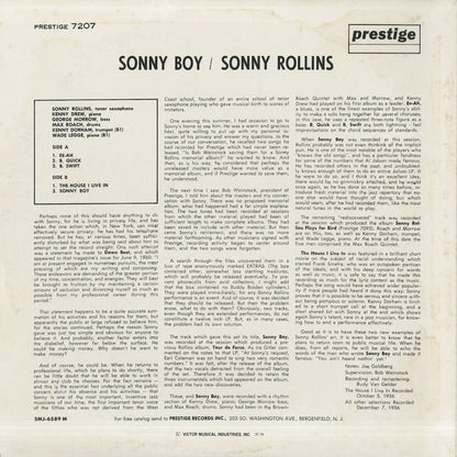 Sonny Rollins / ソニー・ロリンズ / Sonny Boy (SMJ6589M)