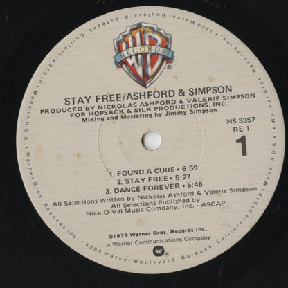 Ashford & Simpson / アシュフォード & シンプソン / Stay Free (HS 3357)