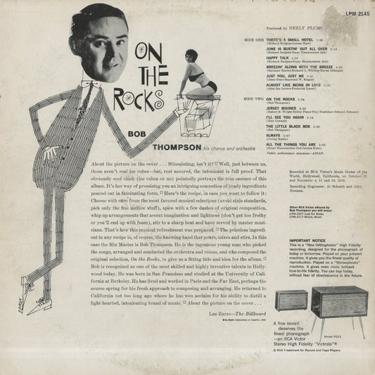 Bob Thompson - On The Rocks (LPM2145) 1960 US RCA Victor｜中古LP