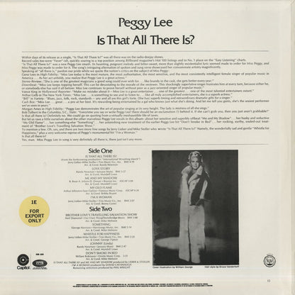 Peggy Lee / ペギー・リー / Is That All There Is? (SM-386)