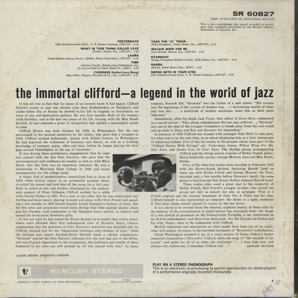 Clifford Brown / クリフォード・ブラウン / Remember Clifford (SR60827)