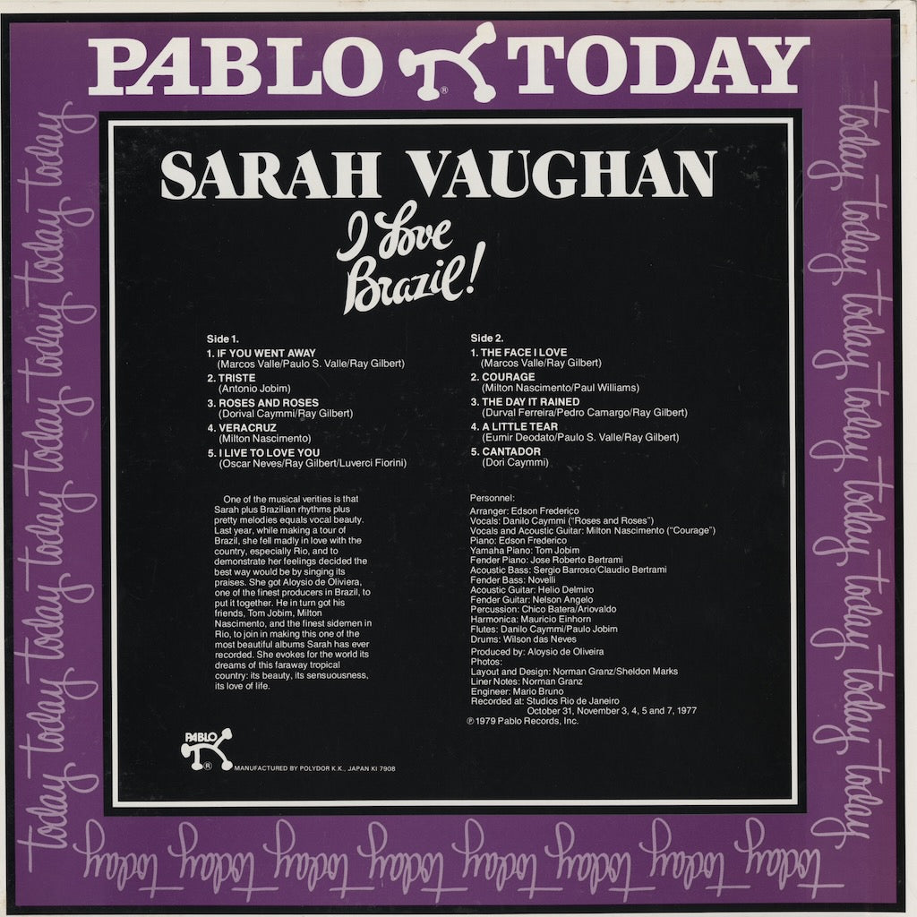 Sarah Vaughan / サラ・ヴォーン / I Love Brazil! (MTF-1601)