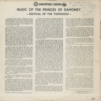 Africa - Music Of The Princes Of Dahomey (CPT-537)