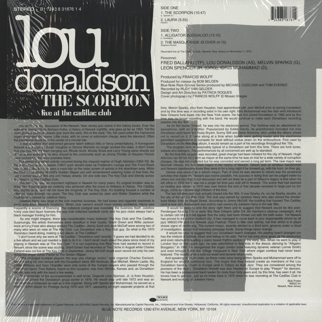 Lou Donaldson / ルー・ドナルドソン / The Scorpion - Live at The Cadillac Club (B1 7243 8 31876 1 4)