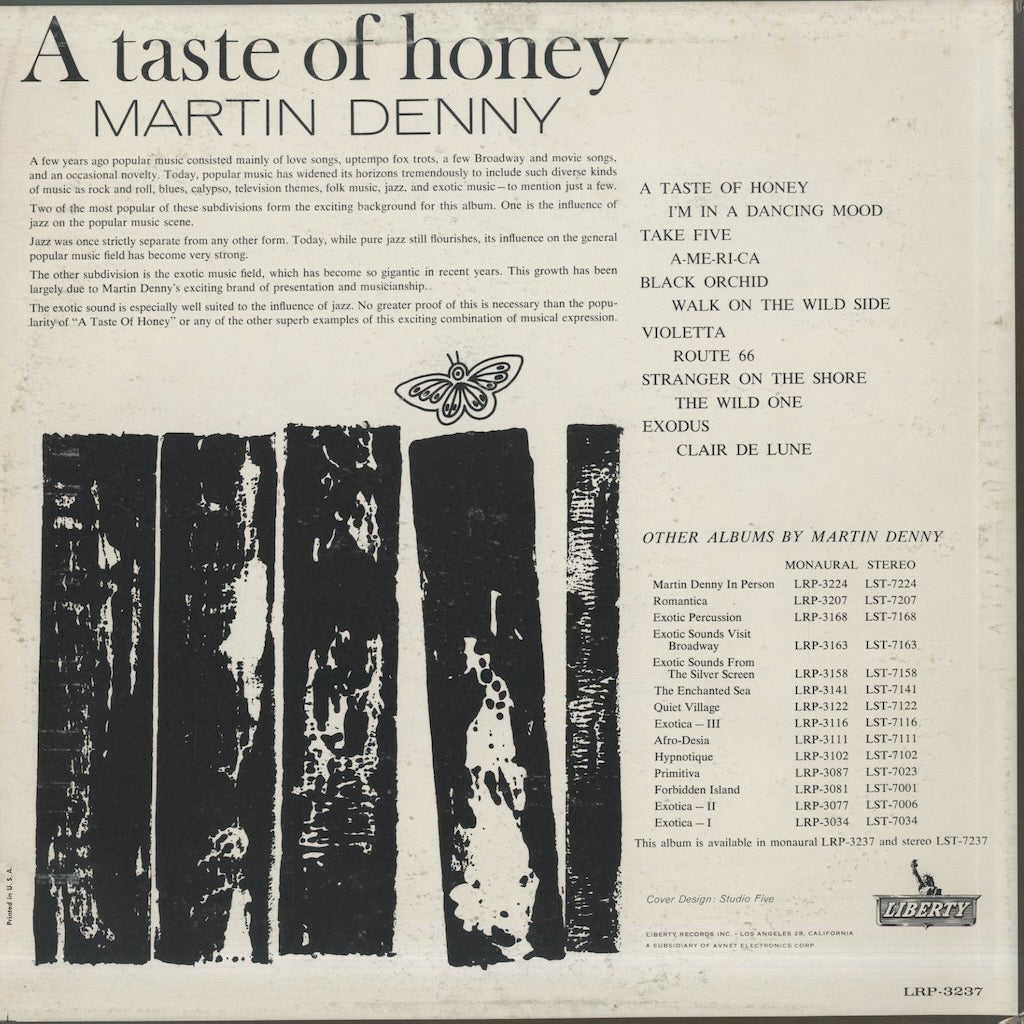 Martin Denny - A Taste Of Honey (LRP-3237) 1962 US Liberty MONO｜中古LP