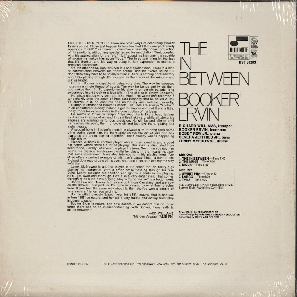 Booker Ervin / ブッカー・アーヴィン / The In Between (BST 84283)