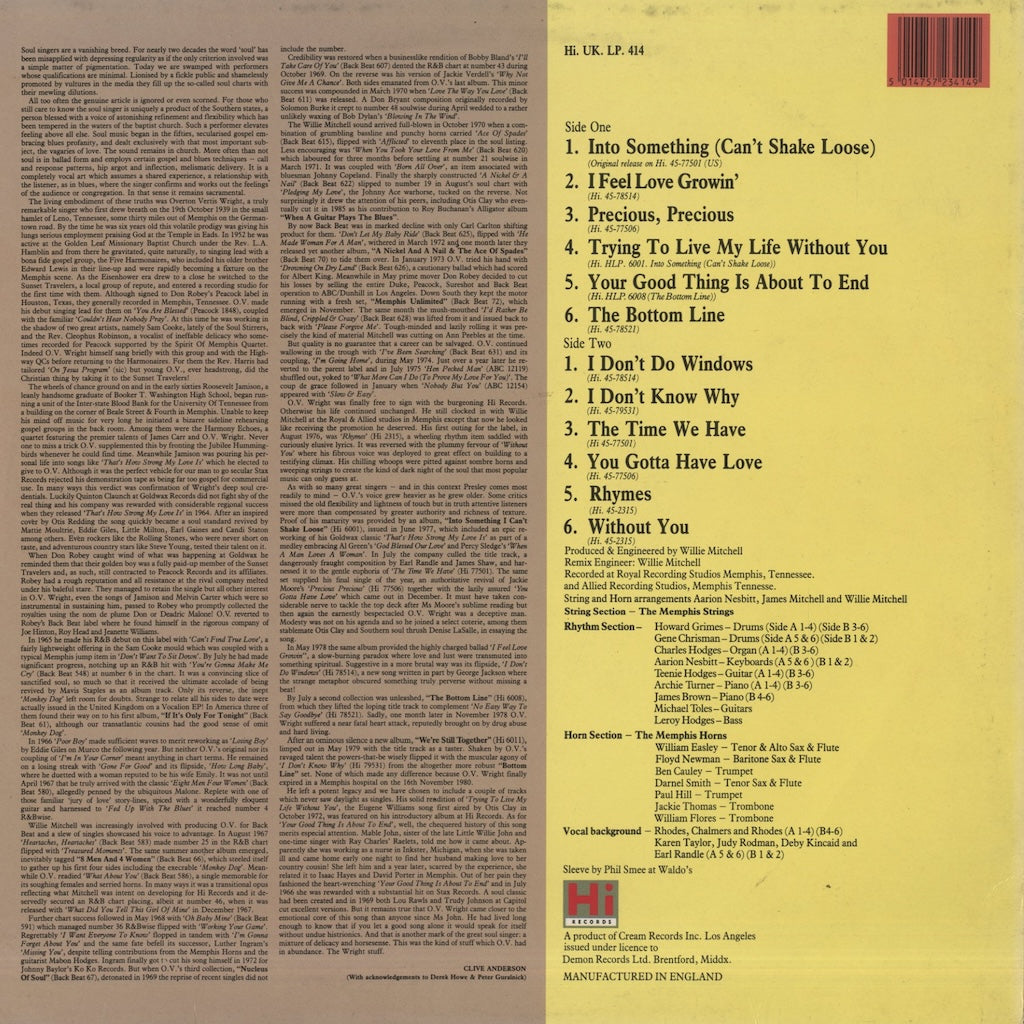 O.V. Wright / O.V. ライト / The Wright Stuff (HIUKLP414)