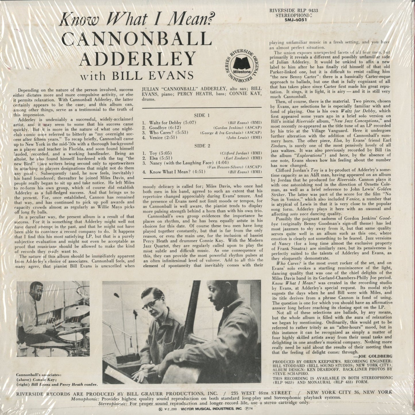 Cannonball Adderley / キャノンボール・アダレイ / Know What I Mean? (SMJ-6051)