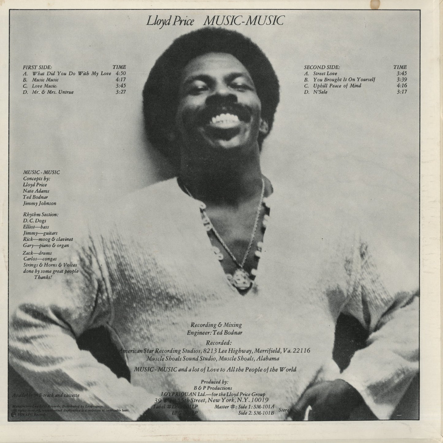 Lloyd Price / ロイド・プライス / Music-Music (LPG-001LP)