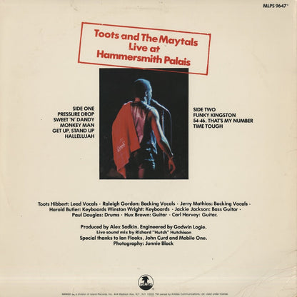 Toots And The Maytals / トゥーツ&ザ・メイタルズ / Live (MLPS9647)