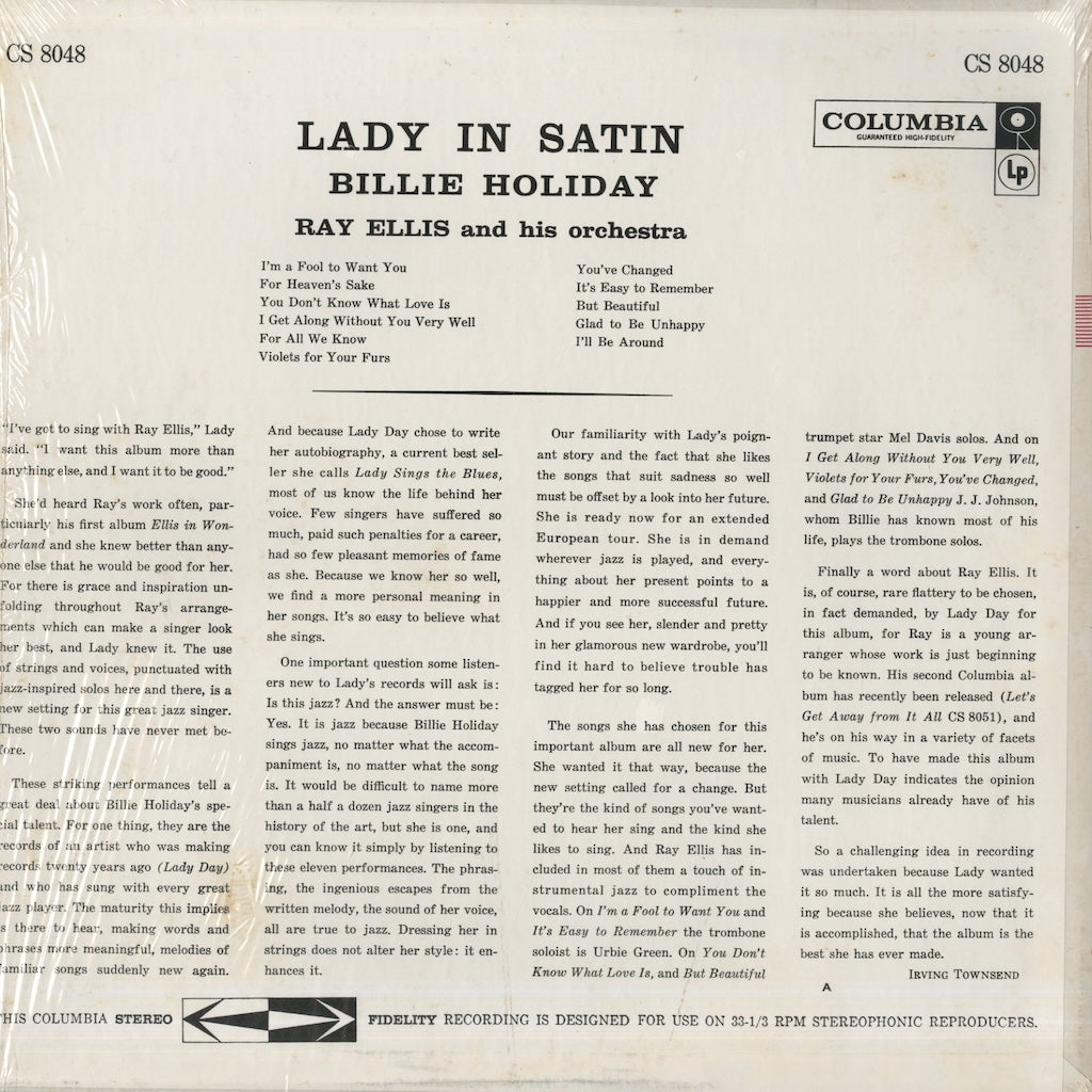 Billie Holiday / ビリー・ホリデイ / Lady In Satin (CS 8048)
