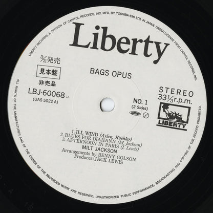 Milt Jackson / ミルト・ジャクソン / Bag's Opus (LBJ-60068)