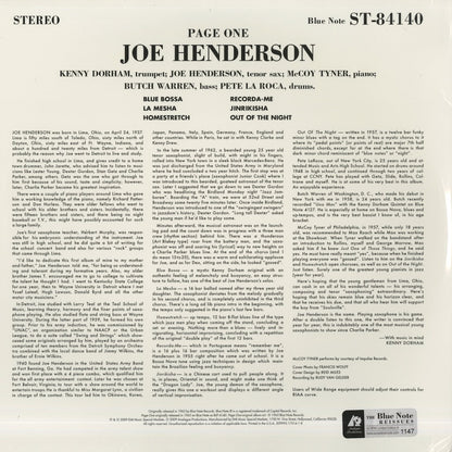 Joe Henderson - Page One (AP-84140) Analogue Productions Blue Note 4140 ジョー・ヘンダーソン back