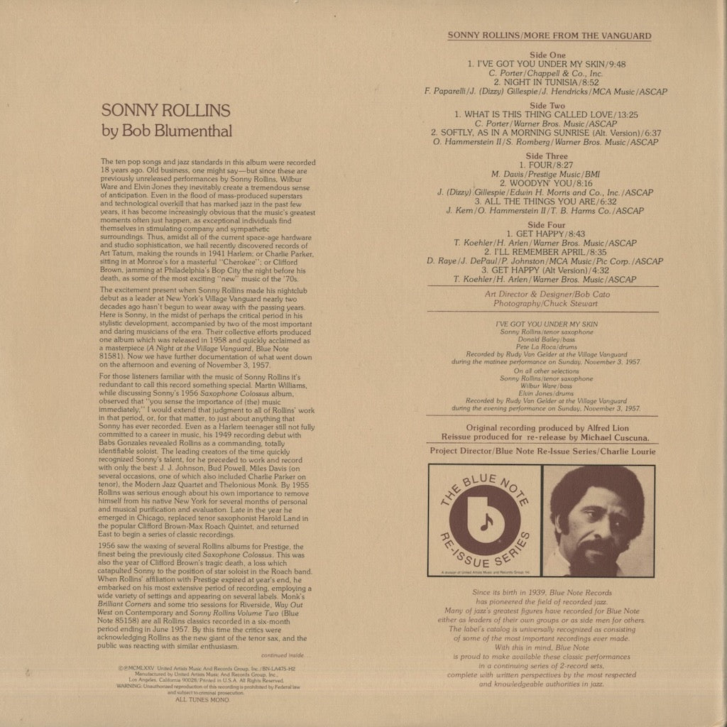 Sonny Rollins / ソニー・ロリンズ / More From The Vanguard - 2LP (BN-LA475-H2)
