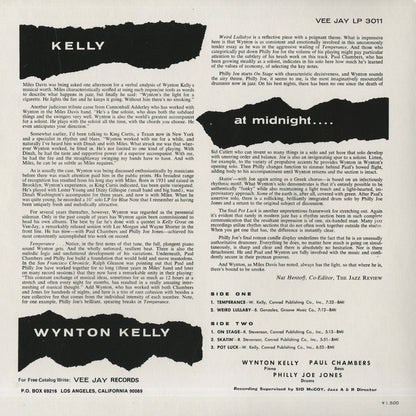 Wynton Kelly / ウィントン・ケリー / Kelly At Midnite (ULS-1652-JY) 1979 JPN Pressing