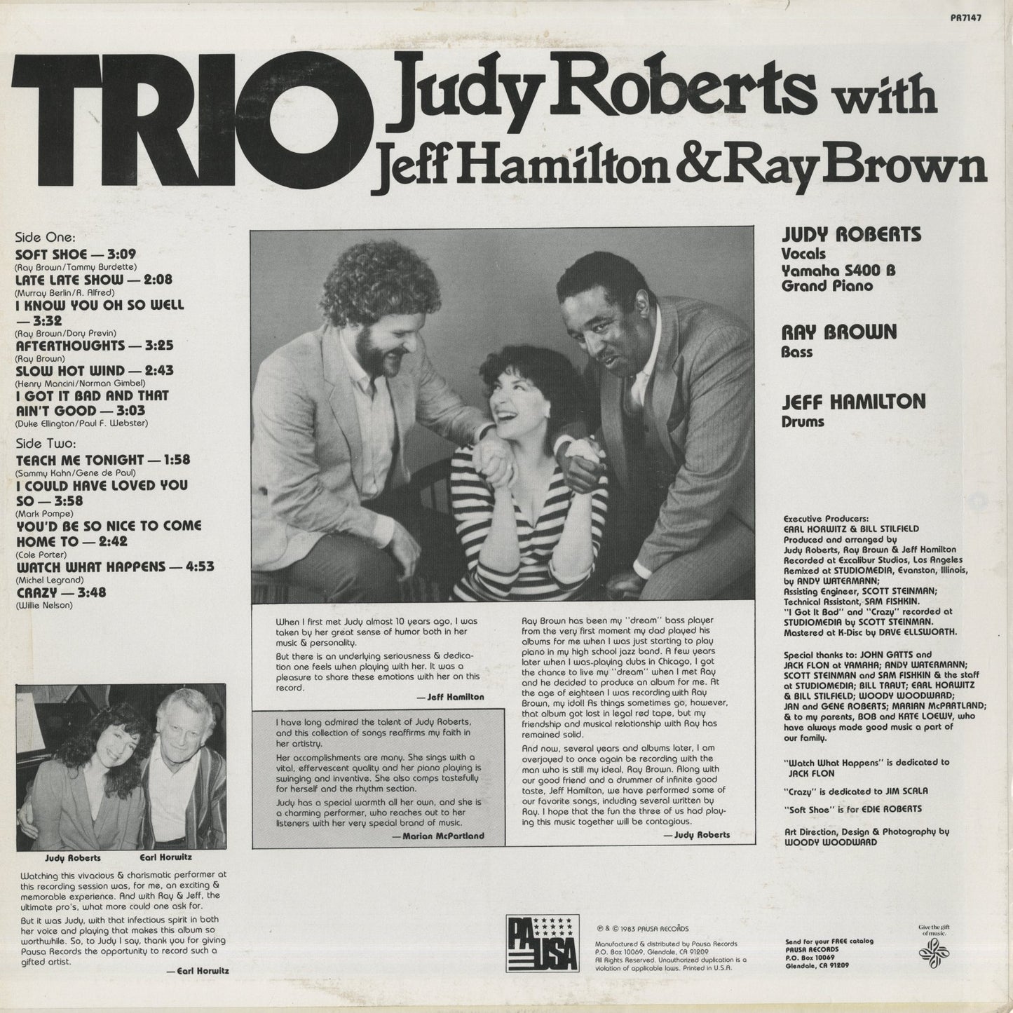Judy Roberts / ジュディ・ロバーツ / Trio (PR7147)