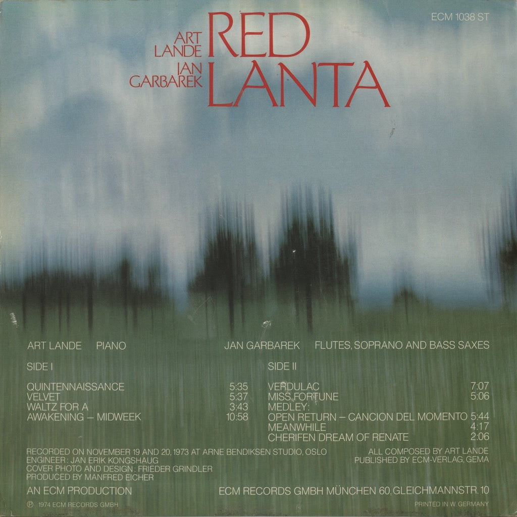 Art Lande - Jan Garbarek / アート・ランディ / Red Lanta (ECM-1038)